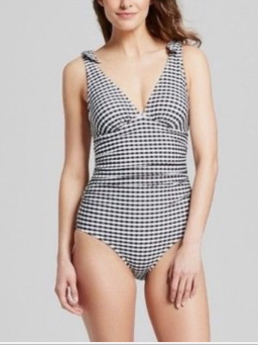 Merona Black and White Gingham One-Piece Swimsuit